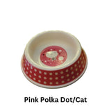 Cat Print Pet Dish: Pink Paw Print