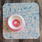 Cat Print Pet Dish: Pink Paw Print