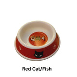 Cat Print Pet Dish: Pink Paw Print