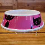 Cat Print Pet Dish: Pink Paw Print