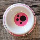Cat Print Pet Dish: Pink Paw Print