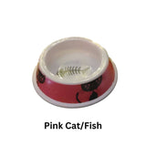 Cat Print Pet Dish: Pink Paw Print
