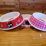 Cat Print Pet Dish: Pink Paw Print