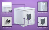 Cat House Side Table Used for Nightstand or Litter Box Enclosure,