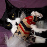 Crochet Kitty Burlap Catnip & Crinkle Kickin’ Stick