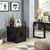 Cat House Side Table Used for Nightstand or Litter Box Enclosure,