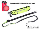 Dog Leash, Black 3 Pockets Waist Belt and 2 in 1 Water Bottle & Bowl