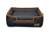 Lounge Bed - Denim with Orange Trim