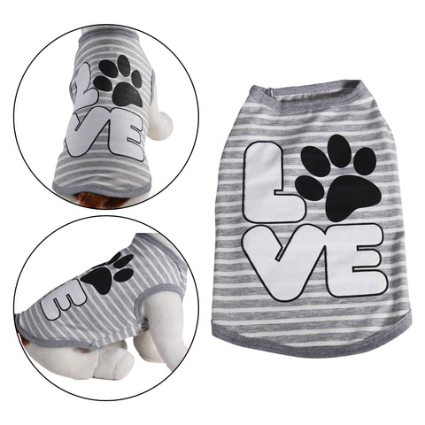 Love Dog Shirt Grey Stripe