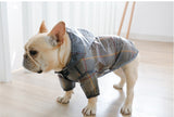 Black Plaid Waterproof Raincoat For Large Dogs