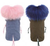 Faux Fur Hooded Dog Parka Fleece Coat