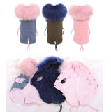 Faux Fur Hooded Dog Parka Fleece Coat