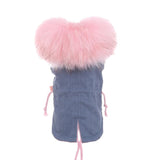 Faux Fur Hooded Dog Parka Fleece Coat