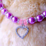 Pet Pearl Rhinestone Necklace