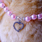 Pet Pearl Rhinestone Necklace