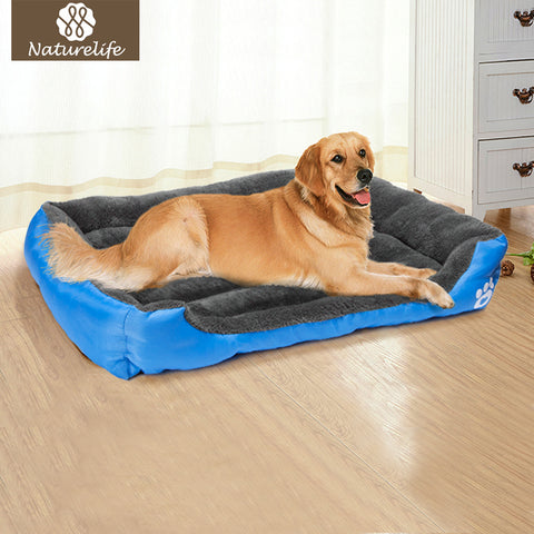 Soft Dog Bed With Paw Emblem