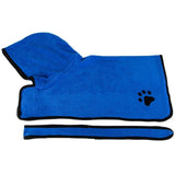 Pet Drying Absorbent Hooded Bath Towel w/ Waist Belt