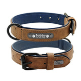 Personalized Leather Padded Dog Collar and Leash