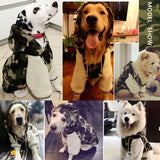 Camouflage Fleece Jumpsuit with Hoodie for Large Dogs