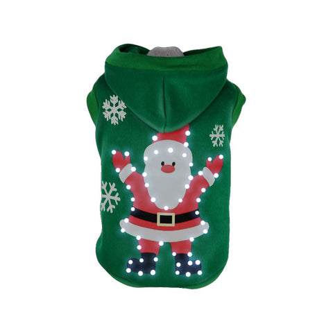 Santa Hoodie with LED Lighting - Green