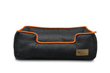 Lounge Bed - Denim with Orange Trim